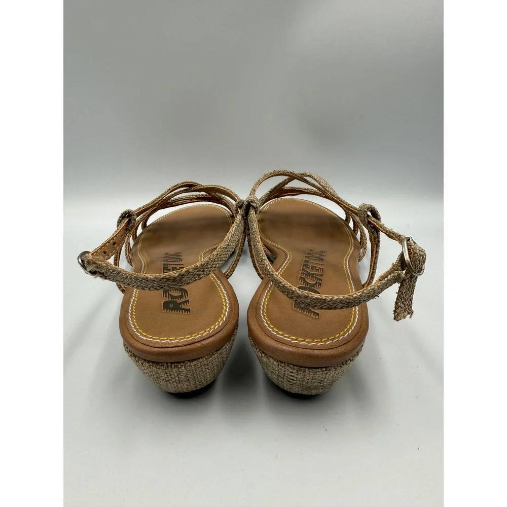 Rocket Dog Lani Wedge Sandals Womens 8 Natural‎ Hammock Weave Strappy Braided